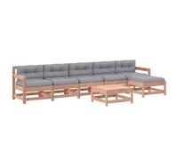 Genérico Juego de Muebles jardín 7 pzas y Cojines Madera Abeto Douglas,Mobiliario,Muebles de jardín,Conjuntos de jardín-3185974