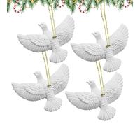 Genérico Juego De Navideños De La Amistad | Decoraciones Dé Pájaros Dé Resina Peace Love Joy Di 4 Piezas | Decoración Colgante Di Árbol Navideño para Reuniones Familiares | Centro Mesa Festivo | Ex