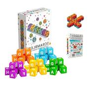 Genérico Juego de Palabras con Dados Mezclados para 1-5 Jugadores, Juego de Mesa para ejercitar el Cerebro, Juegos de Dados con Letras para deletrear, diversión para Ampliar el Vocabulario (1PC)