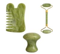 Genérico Juego de Peine de Jade para Masaje Facial Cuero Cabelludo Diseño en Forma de Hongo, Alivia Tensión Fina Manufactura para Cuidado Personal