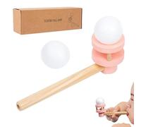 Genérico Juego de Pelota Flotante - Tubo Soplado Madera 2 Bolas Espuma | Juguete Equilibrio | Actividad Educativa Interactiva Padres e Hijos, Deporte Infantil para Familiare