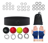 Generico Juego de pelota reflectante, boxeo y banda, fitness portátil - Banda cabeza pelota reactiva boxeo - para principiantes, adolescentes, profesionales, hombres y mujeres, salón, viaje, gimnasio