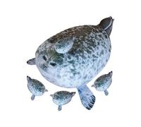 Generico Juego de peluche foca - Incluye 1 mamá grande y 4 cachorros, gordito 50 cm, familia animales , muñeca océano linda - para ropa y regalo cumpleaños
