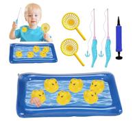 Generico Juego de Pesca para Niños,Juegos de Pesca Magnética - Estanque Inflable con Patos Flotantes para Playa Cumpleaños Premios de Luna Park