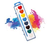 Genérico Juego de Pinturas Acuarelas Corazón | Kit de Manualidades Lavable - Juego de Dibujo Educativo - para Niños Niñas Principiantes Escuela en Casa Aula Cumpleaños San Valentín