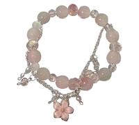 Generico Juego de pulseras de la amistad Elegant And Sweet Cherry Butterfly Bracelet For Ladies In Peach Chain Bracelet Pulsera de turquesa, Talla única, Acrilonitrilo butadieno estireno, No Gemstone