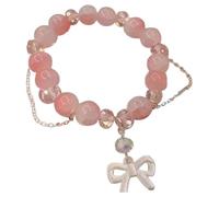 Generico Juego de pulseras de la amistad Elegant And Sweet Cherry Butterfly Bracelet For Ladies In Peach Chain Bracelet Pulsera de turquesa, Talla única, Acrilonitrilo butadieno estireno, No Gemstone