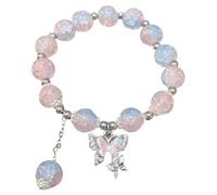 Generico Juego de pulseras de la amistad Elegant And Sweet Cherry Butterfly Bracelet For Ladies In Peach Chain Bracelet Pulsera de turquesa, Talla única, Acrilonitrilo butadieno estireno, No Gemstone