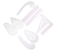 Genérico Juego de Reglas de Costura Multifuncional de Plástico Transparente, Curva Francesa para Patronaje y Confección de Prendas, 9 Piezas para Dibujo y Medición Precisa en Hogar, Taller