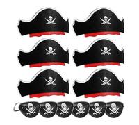 Generico Juego de sombrero de pirata, kit de suministros de Halloween para cosplay de piratas | pirata de Halloween para niños adultos niños niñas