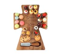 Genérico Juego De Tabla De Charcutería,De Servir De Madera En Forma De Cruz | Tabla De Servir,Para Cena De Fiesta Vacaciones Picnic Al Aire Libre Reunión Familiar Despedida De Soltera Celebración De