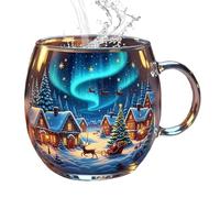 Generico Juego de tazas navideñas de 300 ml, de café y cacao para bebidas calientes y frías, de café pintado transparente de Navidad para regalos de , relleno para calcetines, casa, Fes