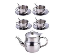 Generico Juego de té falso de acero inoxidable, juego de teteras de cocina ligero, colección de bebidas realistas, interactivas para juegos de rol | para la escuela infantil