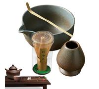 Genérico Juego de té japonés - Kit de preparación de Matcha ceremonial, auténtico Chawan Bowl, soporte de bambas de bambúo