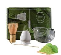 Genérico Juego De Té - Tazón Tradicional, Batidor De Bambú, Cuchara Artesanal, Herramientas Ecológicas, Kit Ceremonial Auténtico | Juego De Ceremonia De Té Japonés Para Oficinas De Práctica De At