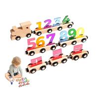 Generico Juego de tren de juguete, juguete educativo de madera para aprender los números | Juegos infantiles, para niñas, cumpleaños, Navidad, Año Nuevo Preescolar