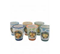Generico Juego de vasos de licor de cerámica artesanal italiana - Pintados a mano - Ideal para limoncillo, amargos y café - Decoración mayólica y limones (6, limones)