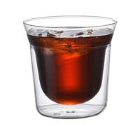 Genérico Juego de vidrio aislado de borosilicato - Tazas térmicas de doble pared, diseño de un para bebidas frías y calientes, espresso, latte, cerveza, bebida helada, retención de temperatura