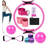 Generico Juego de Yoga para Mujeres, Juego de Anillos de Pilates - Kit de Anillo de Pilates | Equipo Doméstico, Cinturón Elástico, Accesorios de Entrenamiento Multifuncional para Mujeres Adultos