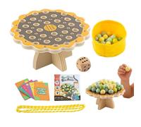 Genérico Juego Familiar Balance Bead - Juego De Juguetes De Mesa De Madera | Actividad Educativa De Desarrollo De Habilidades: De Estrategia De Motricidad Fina con Tarjetas, Dados, Cuentas, De Alma