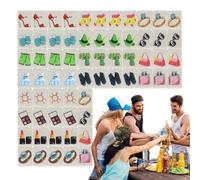 Genérico Juego Familiar Mahjong,Juego de Mesa Mahjong, de Mesa Nacional Mah Jongg | Bloques de Juego de portátiles creativos para reuniones Familiares, Camping, Barbacoa