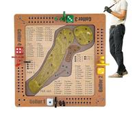 Genérico Juego Golf Dados Mesa - Madera 20x20x1,5cm | Mini Golf Juego Tablero | Set Divertido Y Retador para Entretenimiento Familiar, 1-4 Jugadores, Viaje Y Uso Sobremesa