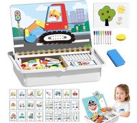 Genérico Juego magnético de Vestir Caras para Viajes, Juguete magnético para niños de 3 a 6 años, estimula la Creatividad y el Aprendizaje, fácil de Guardar (Vehicles)