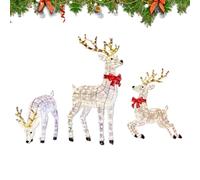 Genérico Juego Navideño Al Aire Libre con Iluminados - Decoración LED De 3 Piezas | para Césped, Jardín, Exhibiciones De Vacaciones Dé Invierno, Decoración Interior/Exterior del Hogar, Il