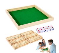 Genérico Juego Shut The Box De Madera | Juego De Mesa con Dados De Madera para Reuniones | Juego Educativo Interactivo para Varios Jugadores En Reuniones En Casa, Camping, Fiestas y Bares