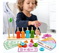 Genérico Juegos de Clasificación y Apilamiento | Juego Educativo de Madera para Aprender | Apilable con Formas para Niños,para Aula en Casa Viaje Regalos para Niños Niñas