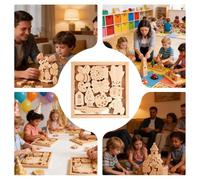 Genérico Juegos de Equilibrio para Niños,Juego Educativo con Animales en Madera para Aprender Jugando,Bloques de Apilar de Equilibrio - para Preescolar Escuela Primaria Hogar Familia Tiempo Libre