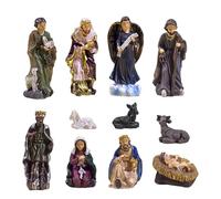 Genérico Juegos de Nacimiento para Navidad - 11 Piezas de Decoraciones navideñas de Resina para el Nacimiento de Jesús | Belén Religioso, Belén Clásico para el Hogar, Decoración,