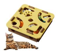 Generico Juegos de puzles para Gatos, Juego Enigma para Gatitos, Laberinto con Campanas rascador para Perros de Gran tamaño, estimulación Mental, Entrenamiento y dentición