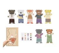 Genérico Juegos de Vestir: 255 g de muñecas de diseño de Animales de Madera para Aprendizaje Creativo, de la Mesa educativa con Juego de Combate de atuendos, Juegos de simulación para el Aula, Via