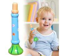 Genérico Juegos Educativos 3 Años Pequeño Juguete de Trompeta de Madera para niños, Instrumentos Musicales de educación temprana para bebés (Blue, 12x4)
