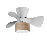 Genérico JUERIC INVEST Ventilador Infantil de Techo con Luz LED Fly Blanco Cuerda Cáñamo 20W Motor DC, con Mando a Distancia y APP