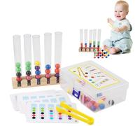 Genérico Juguete A Juego De Colores para Niños - Clip De Clasificación De Cuentas De Madera, Juguete Educativo del | Actividad De Reconocimiento De Color De Aprendizaje Temprano para El Hogar, Escuel