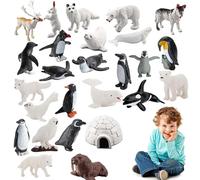 Genérico Juguete Animal Polar, Figuras Resistentes de Animales Polares del Mar Ártico para, Pequeñas figuras de animales Polares para una de cumpleaños