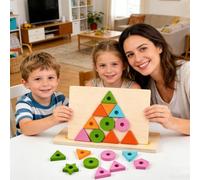 Genérico Juguete Apilable,Juego Educativo de Madera para Aprender,Apilable con Formas para Niños | para Niñas Niños Escuela Preescolar Aula Hogar Viajes
