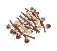 Genérico Juguete Colgante para Loros de Madera Natural, Tamaño Grande, Manzana y Carambola Seca, Juguetes para Masticar y Trepar Pájaros, Accesorios para Jaulas, Adecuado para Cacatúas