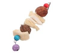 Genérico Juguete Colgante para Masticar Pájaros Loros, Hueso de Sepia y Natural Esponja Vegetal, Resistente al Desgaste, para Jaulas de Pájaros y Periquitos, Accesorio Seguro para Juego