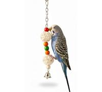 Genérico Juguete Colgante para Pájaros - Lufa, Vid y Cuentas de Colores con Campanas - Diversión, Ejercicio y Estimulación Mental para Loros, Periquitos y Cacatúas - ¡Tu Ave Nunca Estuvo Tan Feliz!