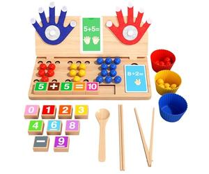 Genérico Juguete conteo - Emparejamiento Pinzas Cuentas Educativo | Clasificador cromático | Madera cálculo numérico, arcoíris Orden, para niños +3 Aprendizaje matemáticas Preescolar jardín Infan