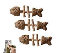 Genérico Juguete Creativo para Gatos con Forma de Espina de Pescado, con Hierba gatera, Que cuida la Salud Dental de tu Gato y Ofrece Funciones de Entretenimiento. (3Marrón)