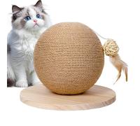 Genérico Juguete De Bola Rascador para Gatos - Enriquecimiento con Puzzle de Sisal - Juguete Interactivo con Plumas para Rascar,para Jugar Cazar Trepar Afilar Gatos Aburrimiento Morder Interior