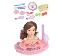 Genérico Juguete De Cabeza De Peluquería-Kit De Cabeza De Juego De Simulación De Chica, Conjunto De Juego De Maquillaje, Estructura Estable para Jugar Juguete Cumpleaños Navidad Regalo De De