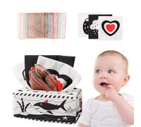 Genérico Juguete de caja de mandíbula, Juguetes arrugados para bebés | Caja de pañuelos para juguetes sensoriales - Juguete de tela para bebés, Medias de Navidad, Juego seguro para bebés de 6 a 36