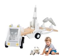 Genérico Juguete de Camión Portacoches | Modelo de Transporte de Cohete de Madera Desmontable,Camión de Juguete para Transportar Coches | para Niños y Niñas Vehículos de Construcción y Juego
