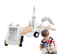 Genérico Juguete de Camión Transportador de Coches | Remolque De Madera Desmontable para Transportar Cohetes,Camión Portacoches de Juguete | para Niños y Niñas y Juegos de Cumpleaños y Vehículos