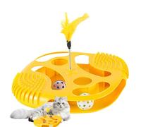 Genérico Juguete de Circuito de Bolas para Gatos | Pista de Bola con Plumas para Gato | Juego de del Estrés Felino | para Ejercicio Interior, Entrenamiento, Entretenimiento Diario y del Aburrimiento